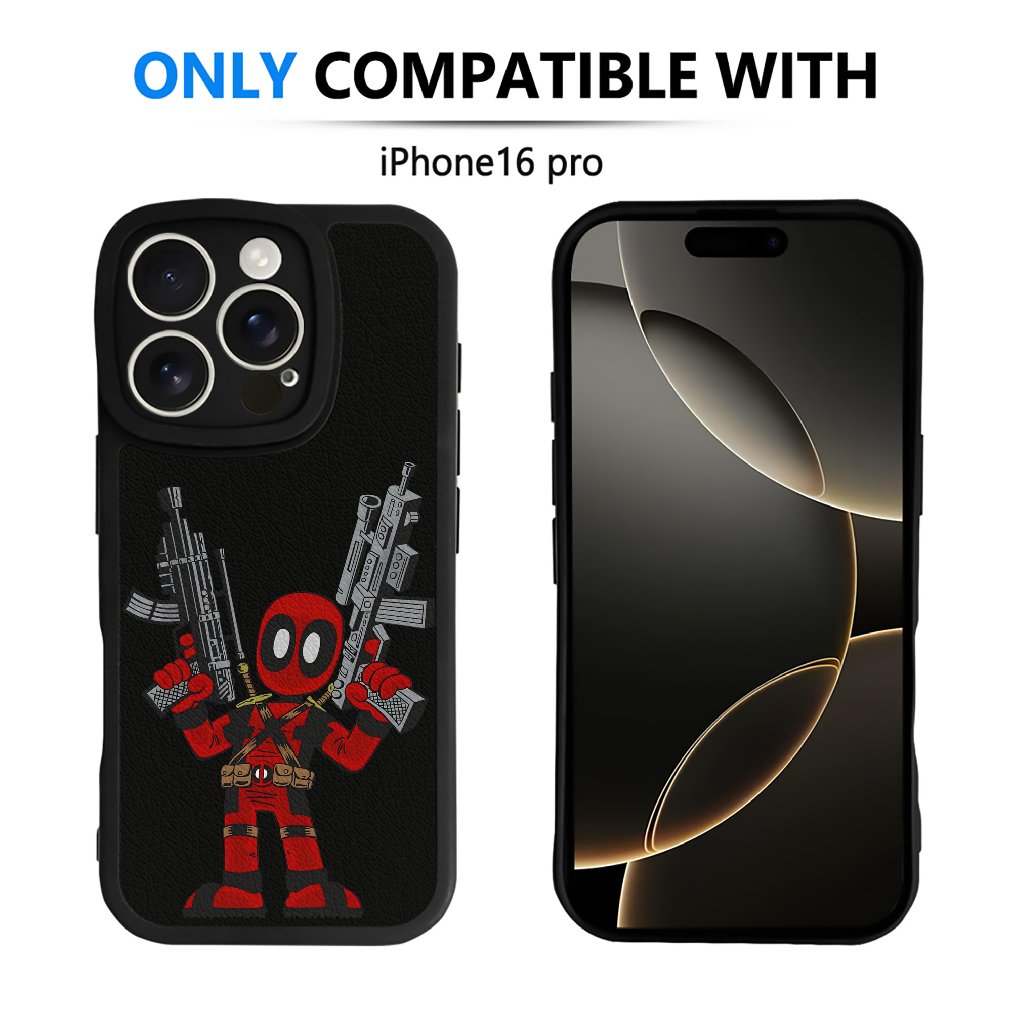 （画像用） Deadpool デッドプール 【iPhone 16シリーズ対応】シリコンスマホケース（レザー調） 材質：シリコン